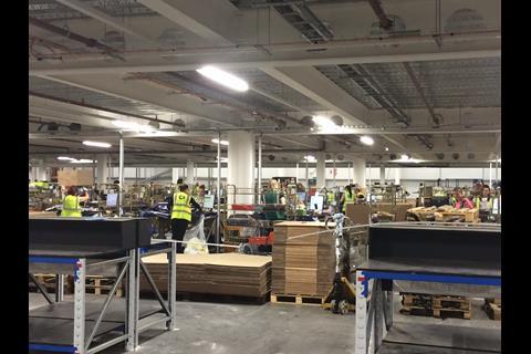 Warehouse workers at Sports Direct Shirebook headquarters
